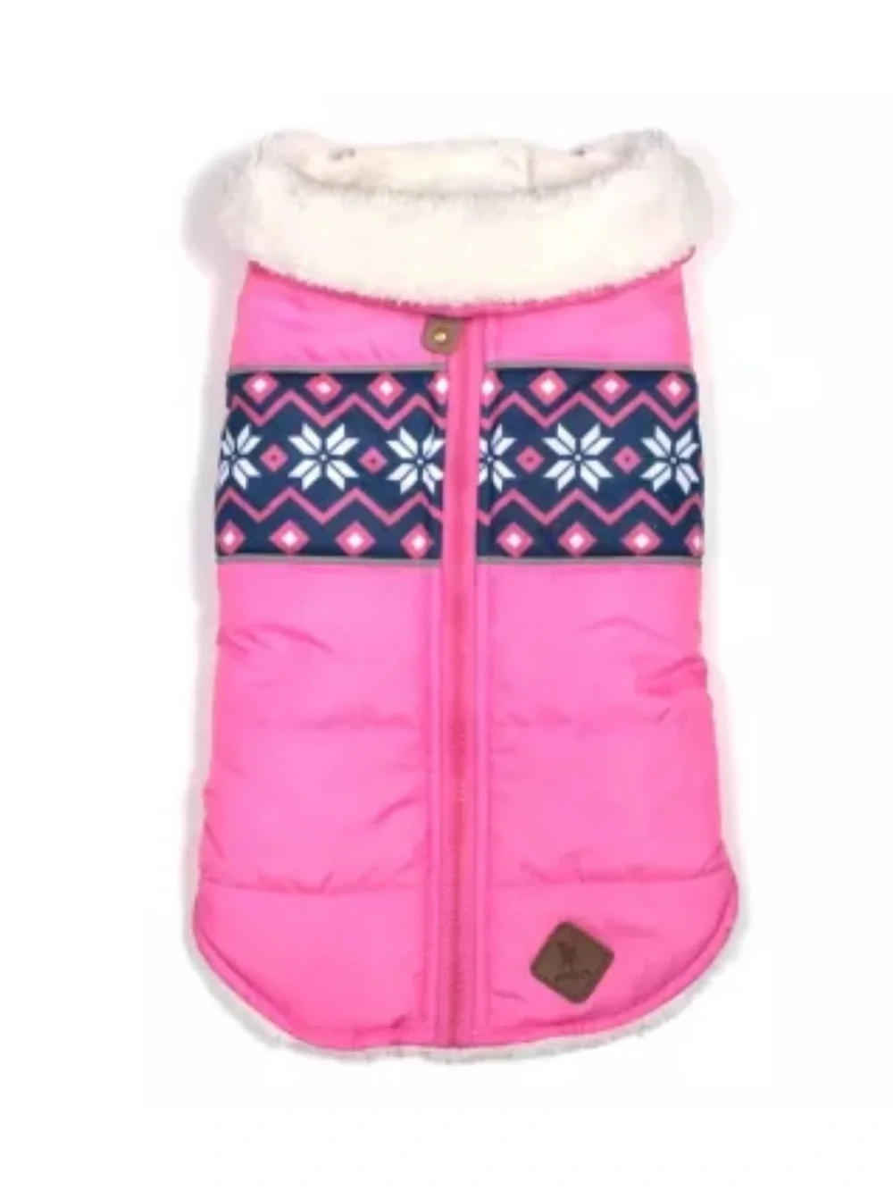 The Worthy Dog  Sherpa Fleece lined Pink Puffer jacket coat large